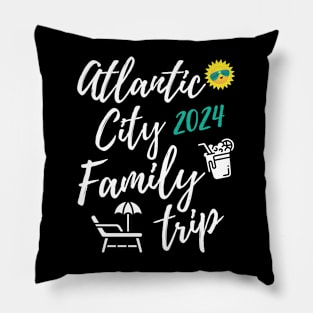 Atlantic City Family Trip 2024 New Jersey Vacation Fun Matching Group Design Pillow