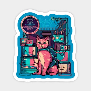 Cybercats Only - Funny Cat Geek Gift Magnet