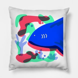 Vibrant and colorful hand drawn fish and corals Pillow