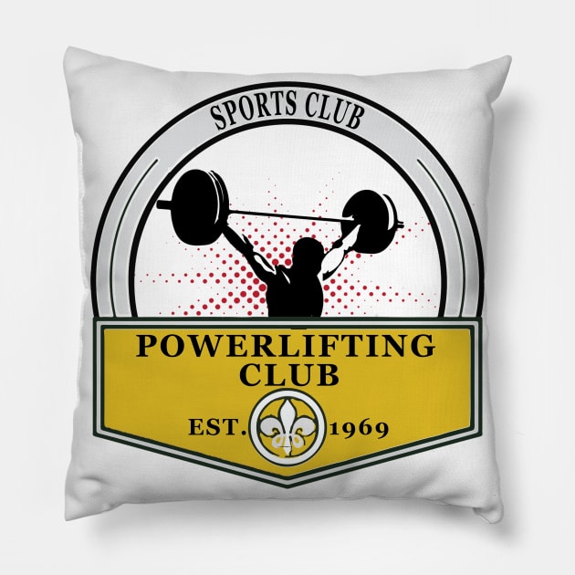 Sports club Powerlifting club Pillow by wiswisna