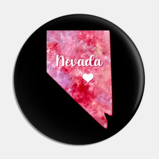 Nevada state map USA heart watercolor pink watercolour Pin