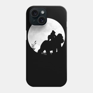 Gorillar and Its Youngling in Full Moon Phone Case