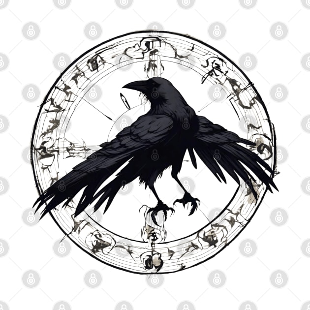 crow in the magic circle by dodolanlaku