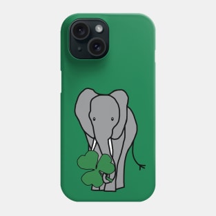 St Patricks Day Elephant with Shamrock Phone Case