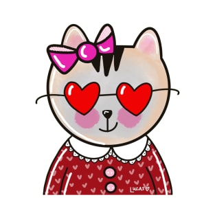 Cat with Heart Shades T-Shirt