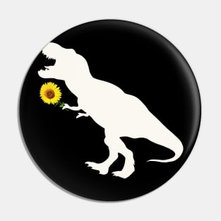 Sunflower and T rex dinosaur Pin