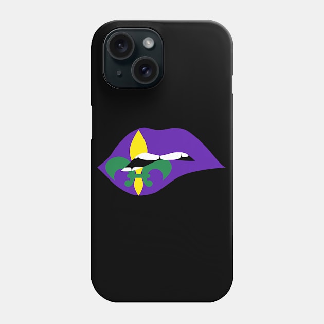 purple lips kiss, Funny Mardi Gras, fat tuesday Phone Case by benyamine