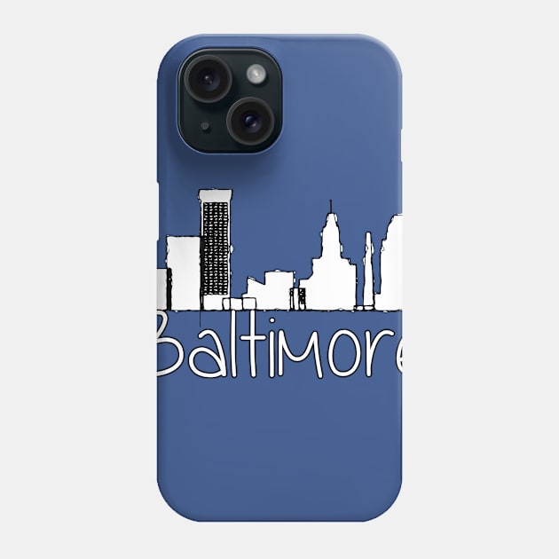 Cityscape of Baltimore, Maryland Phone Case by DimDom