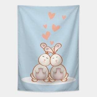 Bunnies in Love Tapestry