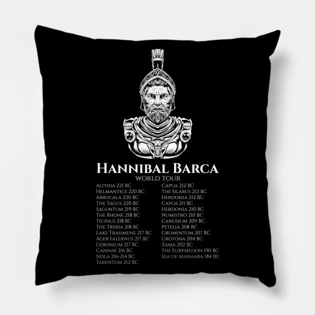 Hannibal Barca World Tour - Classical Antiquity - Carthaginian History Pillow by Styr Designs