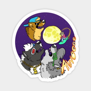 Party wolf moon Magnet