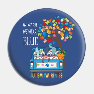 In April we wear Blue..Autism Awareness gift.. Pin