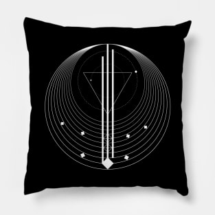 Black and white geometric modern minimal Pillow