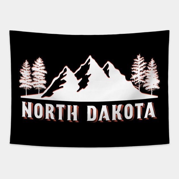Retro Vintage North Dakota USA Tapestry by JKFDesigns