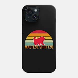 Maltese Shih Tzu Vintage Silhouette Phone Case