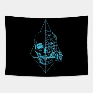 Human Skull With Rose Gifts Tapestry