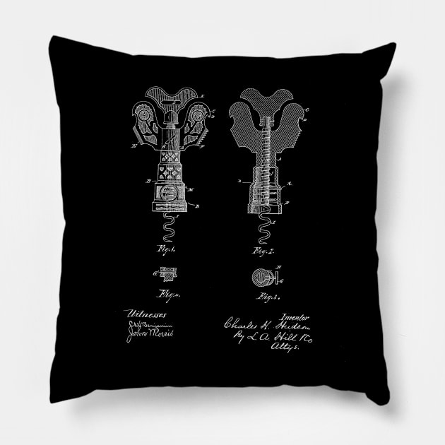 Corkscrew Vintage Patent Drawing Pillow by TheYoungDesigns