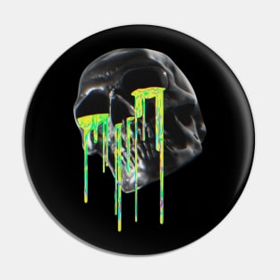 Drippy Skull Art Pin