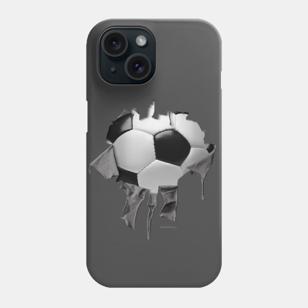 Shredded, Ripped and Torn Soccer Phone Case by eBrushDesign