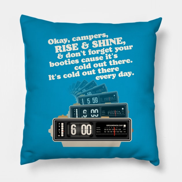 Rise and Shine! Groundhog Day Alarm Clock Pillow by darklordpug