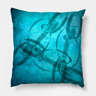 Textured ribbons in aqua blue Pillow