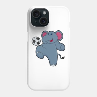 Elephant as Soccer player with Soccer ball Phone Case