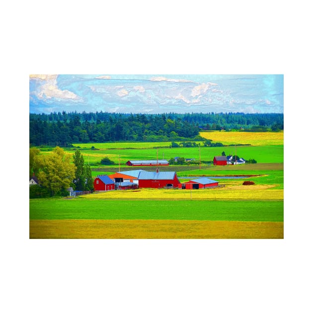 Red Barns in Coupeville Washington by SeaChangeDesign