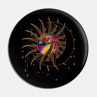 Wonderful colorful crow Pin