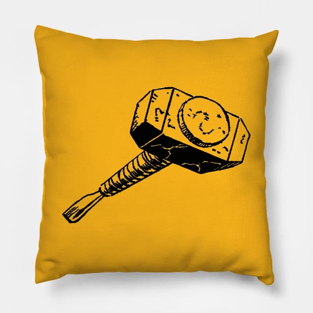 Hammer of the (Thunder) Gods Pillow by liquidplatypus