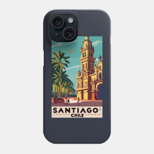 A Vintage Travel Art of Santiago - Chile Phone Case