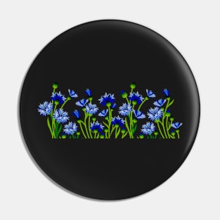 Blue Cornflower - Cornflowers Floral Artwork With Spring and Summer Feel Pin