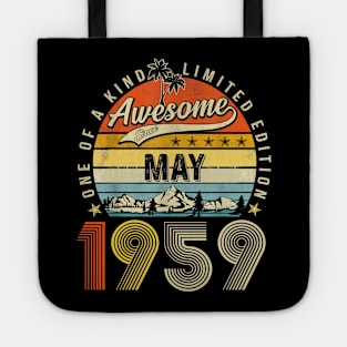 Awesome Since May 1959 Vintage 64th Birthday Tote