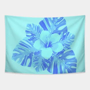 Tropical Blue HibiscusFlowers Tapestry