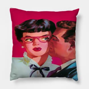 girl with glasses and boyfriend Pillow