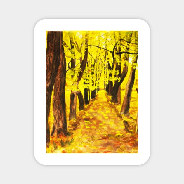 Yellow alley Magnet by IrinaAfonskaya