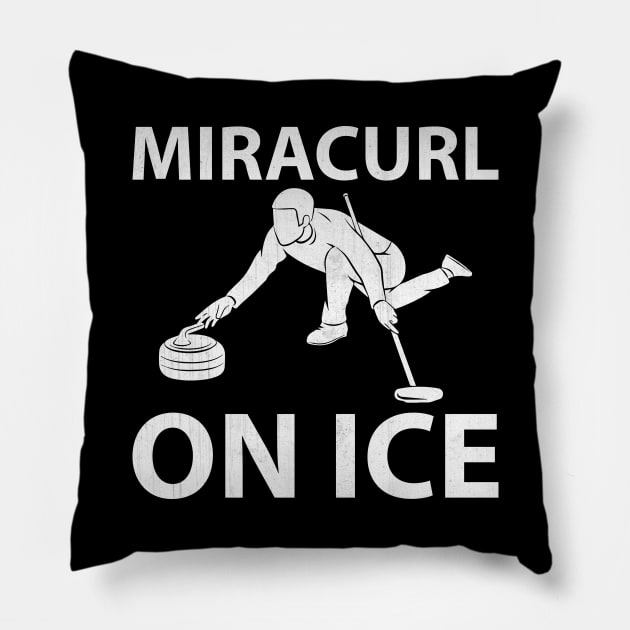 Funny Miracurl on Ice Novelty Curling Gift Pillow by TheLostLatticework