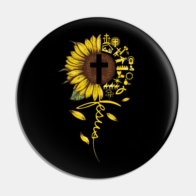 Jesus Sunflower Pin by Rumsa