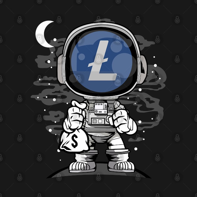 Astronaut Litecoin Lite Coin LTC To The Moon Crypto Token Cryptocurrency Wallet Birthday Gift For Men Women Kids by Thingking About