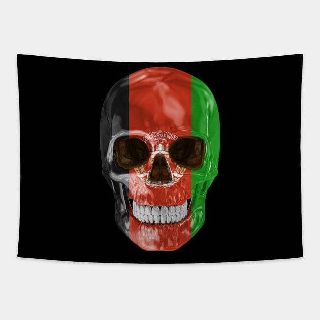 Afghanistan Flag Skull - Gift for Afghanistani With Roots From Afghanistan Tapestry by Country Flags