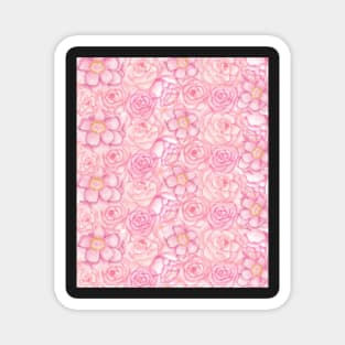 Pink Spring Flower Print Magnet