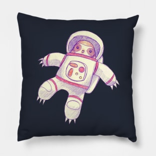 Astronaut Sloth Drawing Pillow