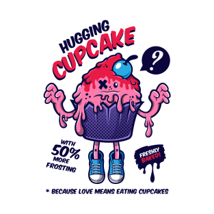 Pink Hugging Cupcake T-Shirt