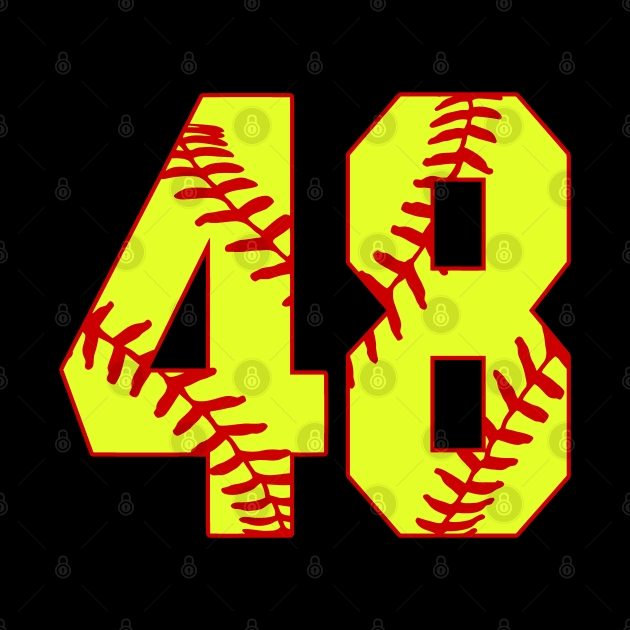 Fastpitch Softball Number 48 #48 Softball Shirt Jersey Uniform Favorite Player Biggest Fan by TeeCreations