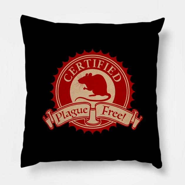 Plague Free Lable Pillow by RavenWake