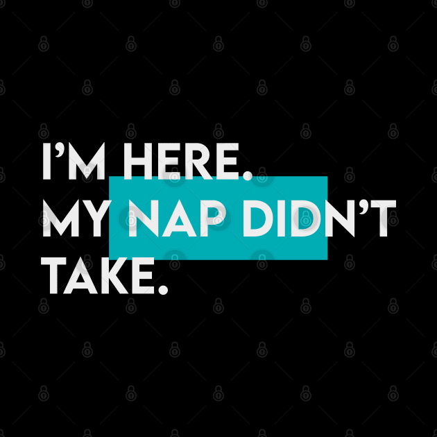 I am here. My nap didn't take typography by Takamichi