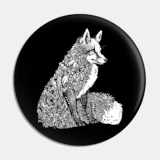 Fox Garden - Black Lineart Pin