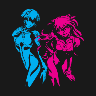 Eva Shirt, NGE, Rei Ayanami, Asuka Langley, Neon Genesis Evangelion T-Shirt T-Shirt