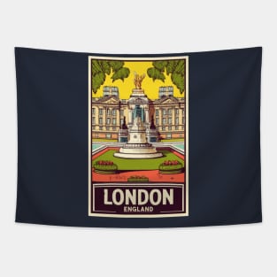 A Vintage Travel Art of London - England Tapestry