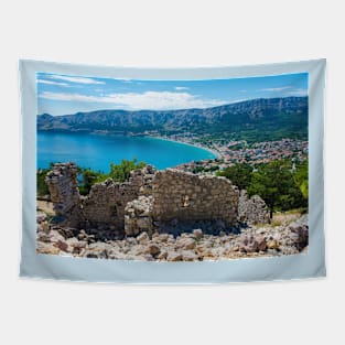 Baska Citadel Ruins, Krk Island, Croatia Tapestry