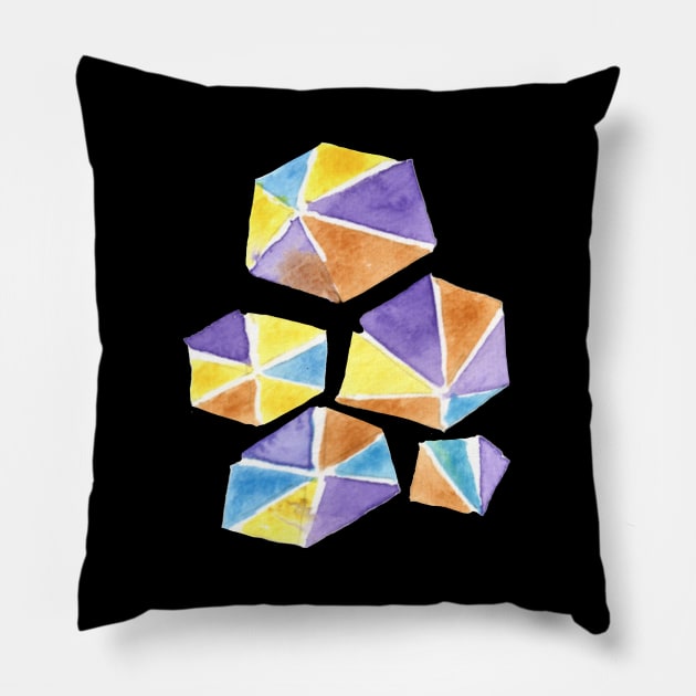 Abstract Geometric Multicolor Triangles Pillow by DesignScape by Janessa